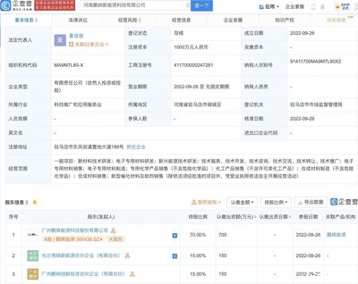 鵬輝能源布局河南，成立新能源科技公司專注電子專用材料研發(fā)